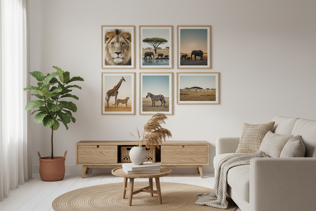 Prints in Scandinavian living room