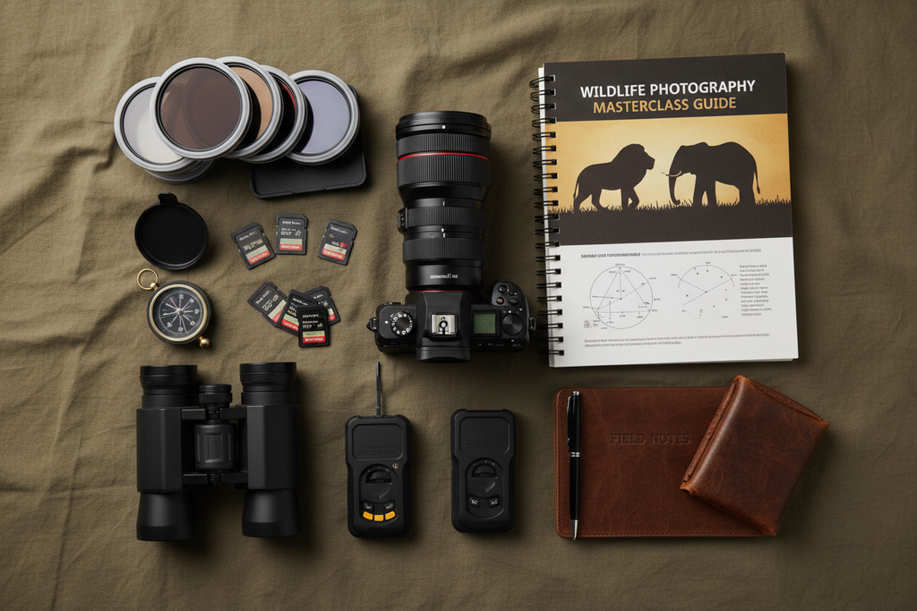 Guide flat lay with camera gear