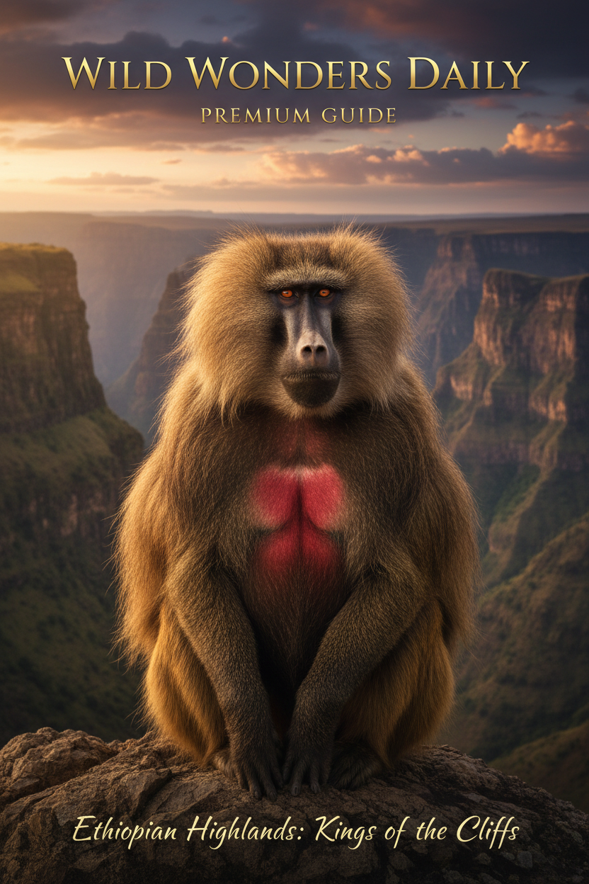 Gelada baboon portrait — Wild Wonders Daily Premium Wildlife Guide
