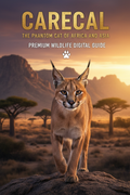 Caracal with tufted ears at sunset