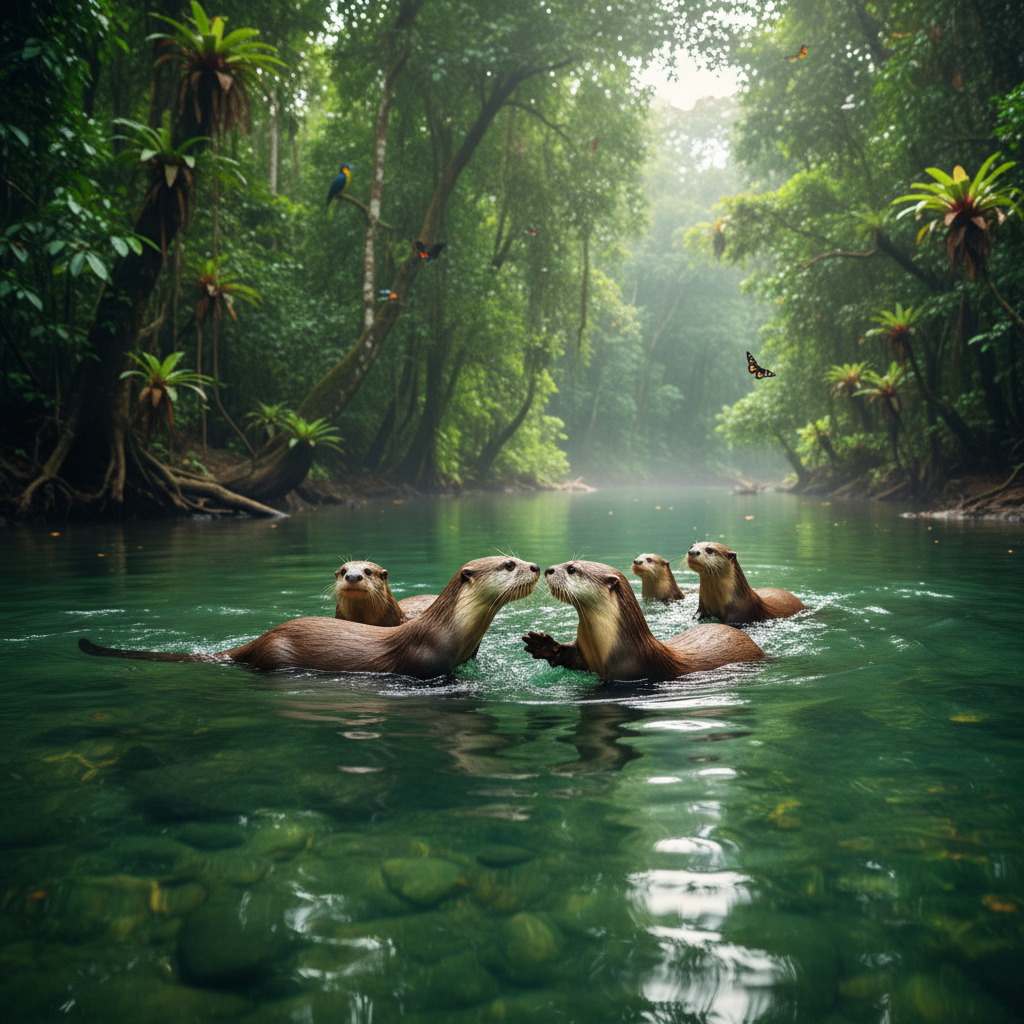Giant river otters