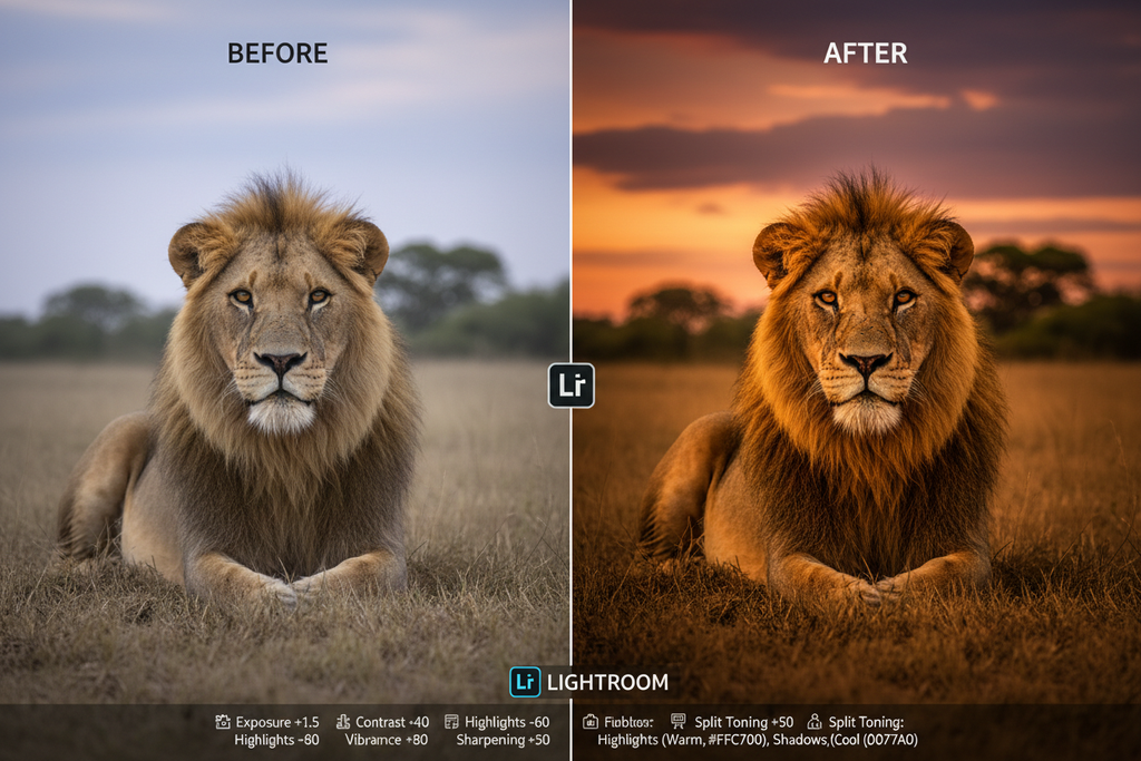 Post-processing Lightroom section