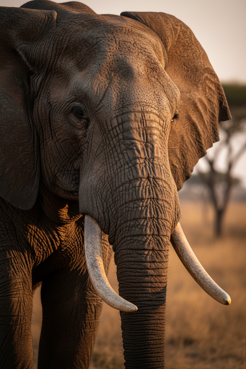 Elephant close up portrait