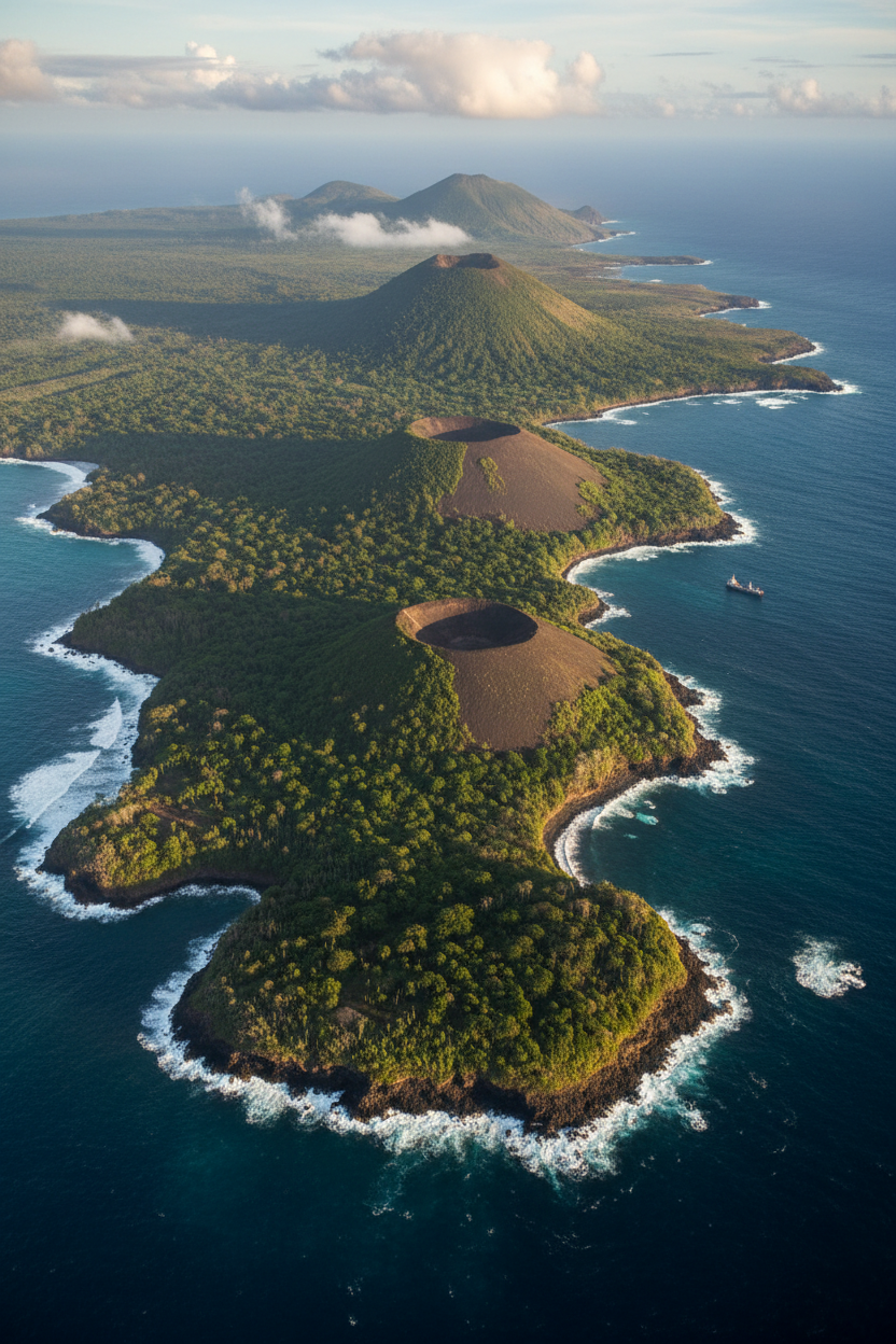 Aerial view of Galapagos Islands