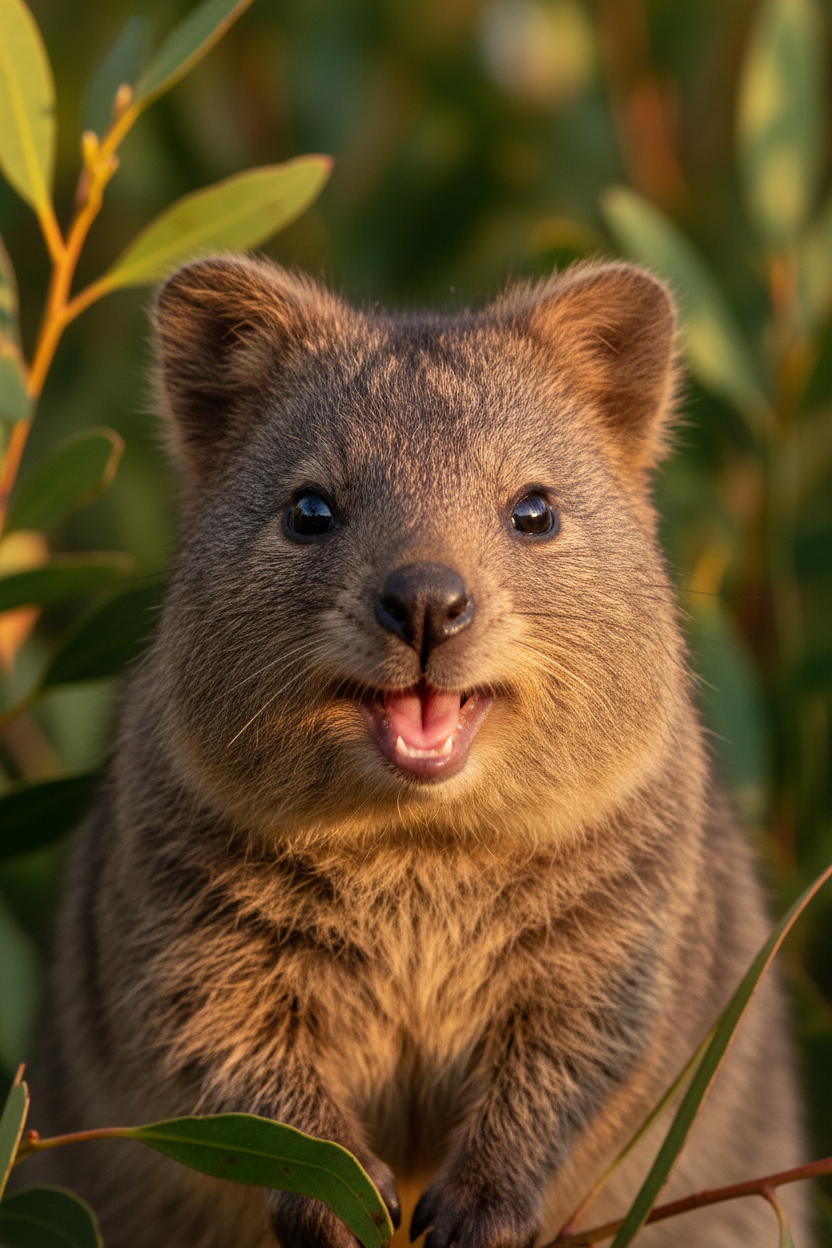 Quokka close up portrait