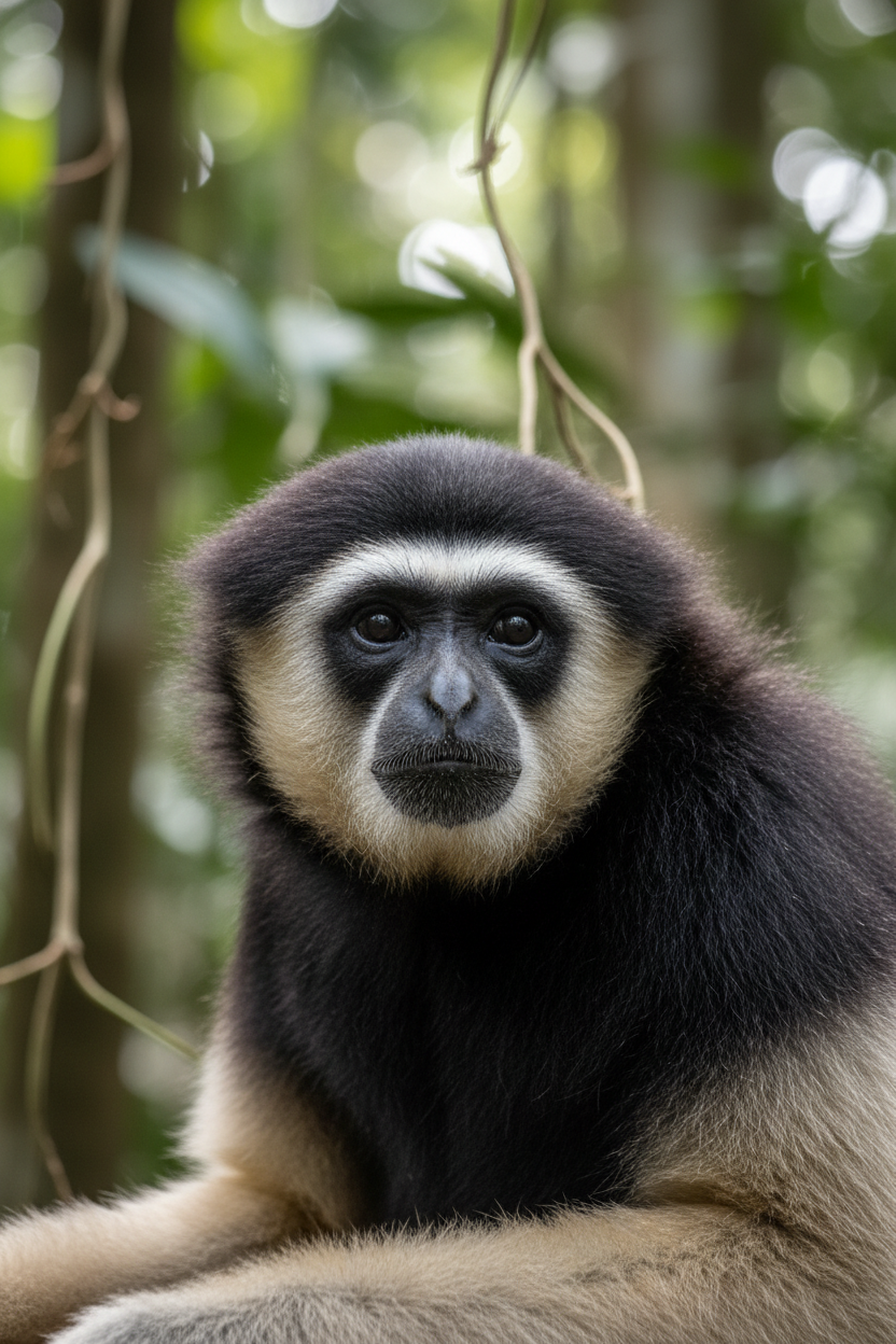 Gibbon close up portrait