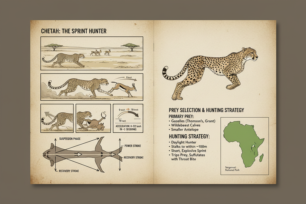 Cheetah hunting sequence