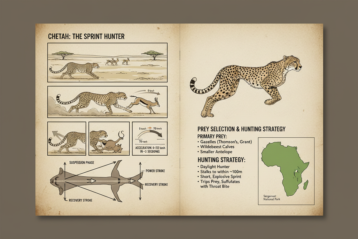Cheetah hunting sequence