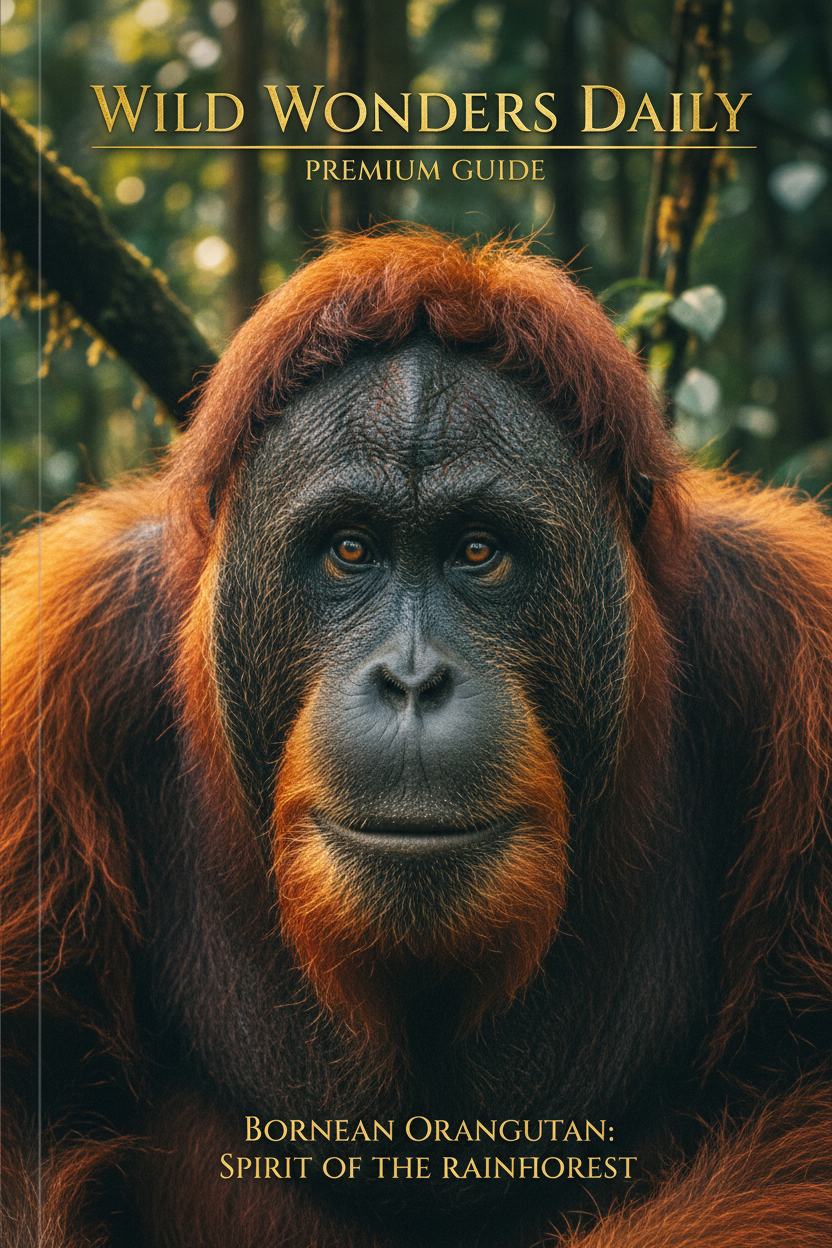 Bornean orangutan portrait — Wild Wonders Daily Premium Wildlife Guide
