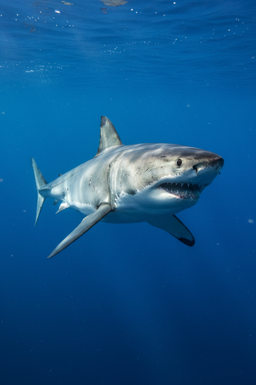 Great white shark underwater