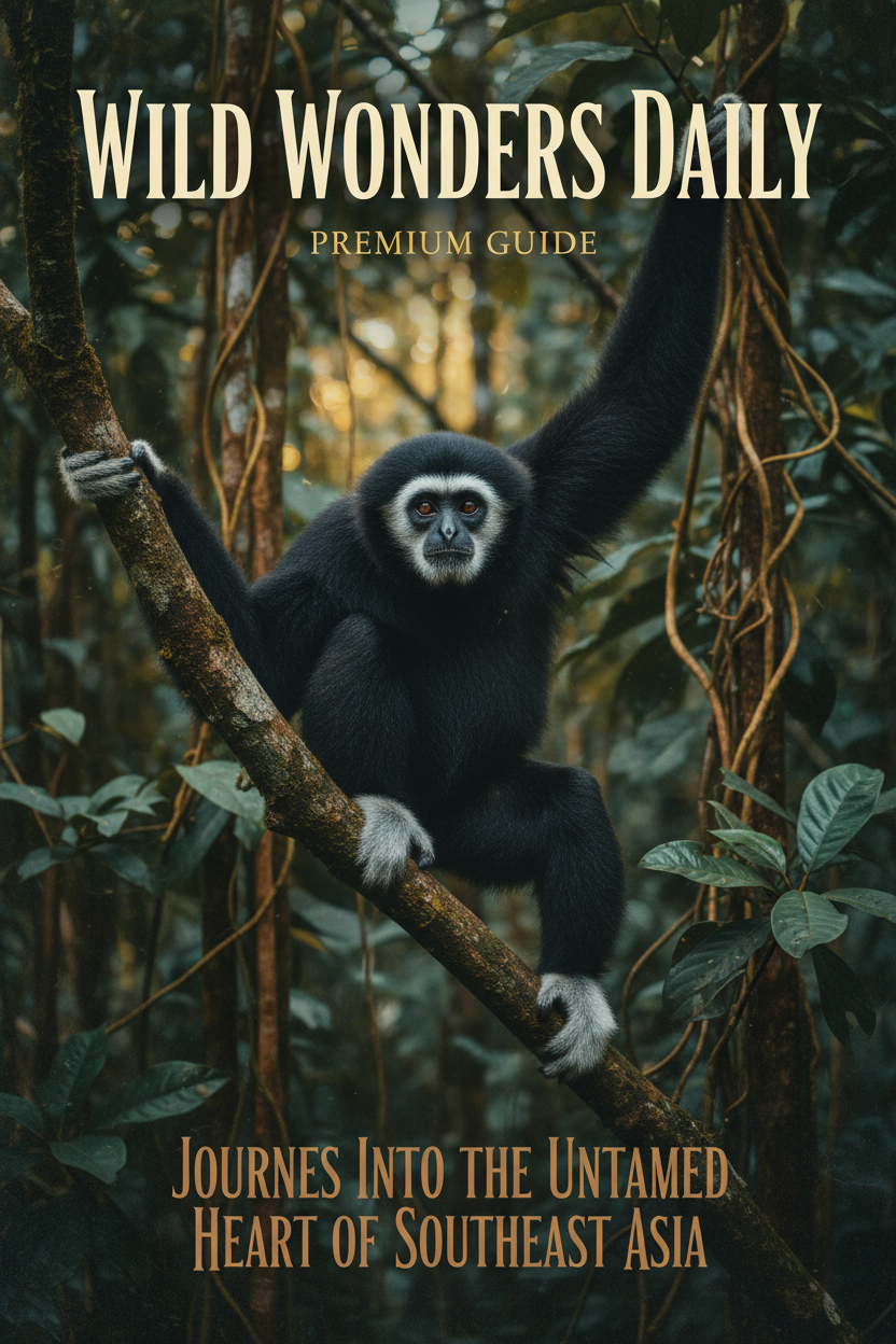 White-handed gibbon portrait — Wild Wonders Daily Premium Wildlife Guide