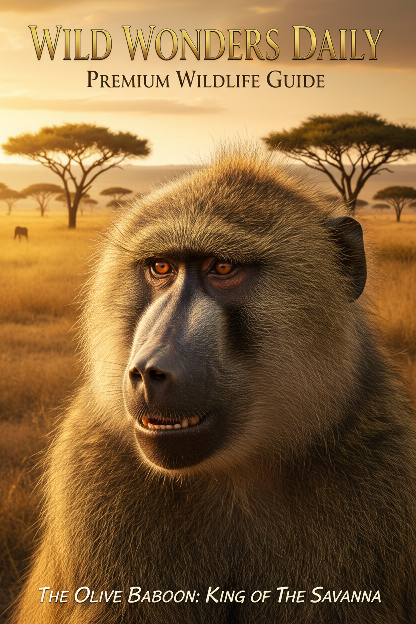 Olive Baboon portrait — Wild Wonders Daily Premium Wildlife Guide
