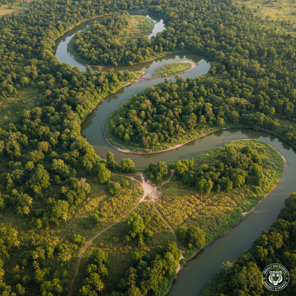 Tiger reserve aerial view