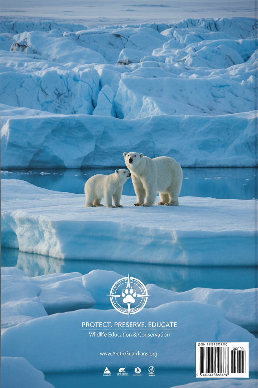Back cover with polar bear and cub