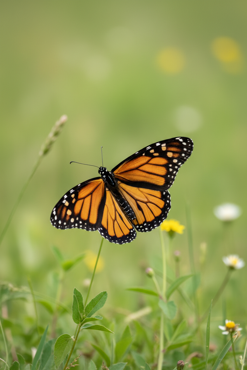Monarch butterfly in flight