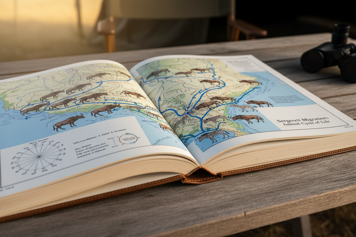 Serengeti migration map spread