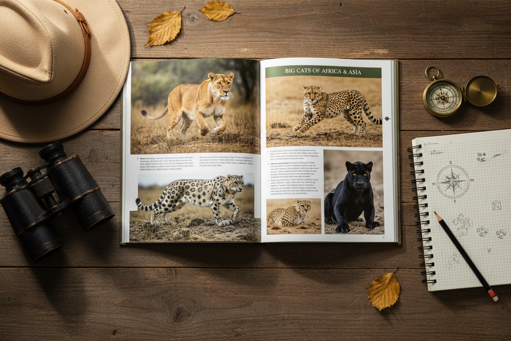 Field guide flat lay
