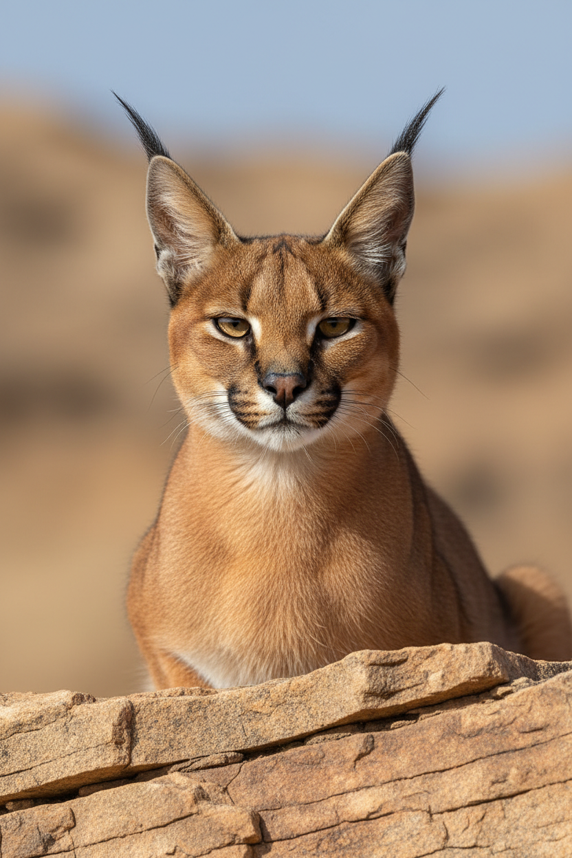 Caracal close up portrait