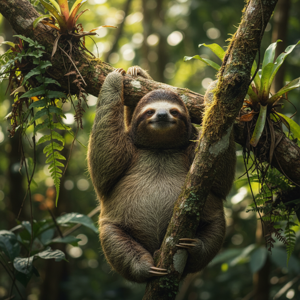 Sloth on branch