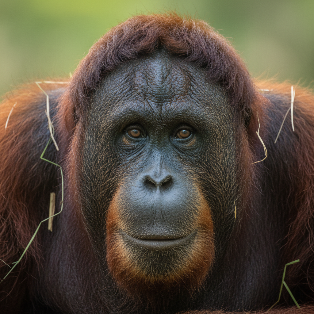 Bornean orangutan portrait