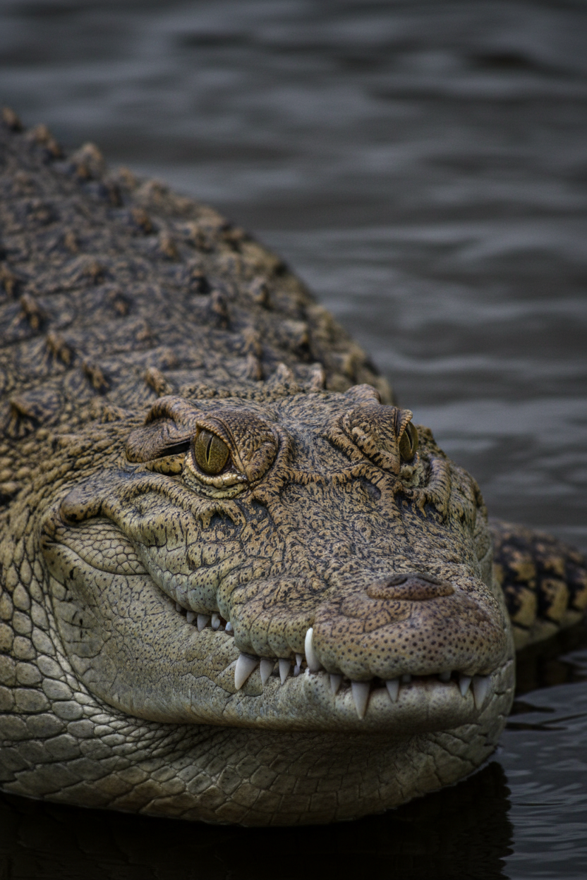 Nile crocodile close up portrait