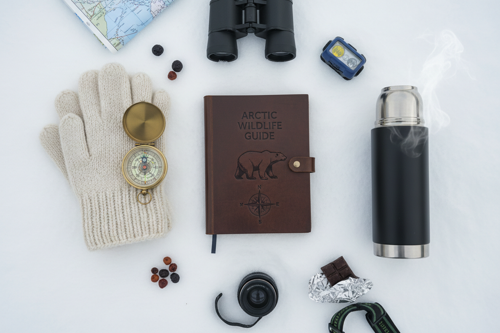 Book flat lay on snow