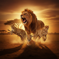 Big cats of Africa collage