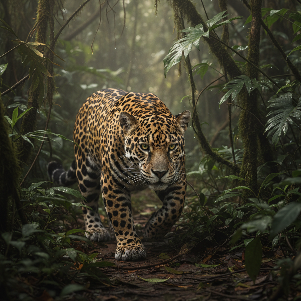 Jaguar stalking