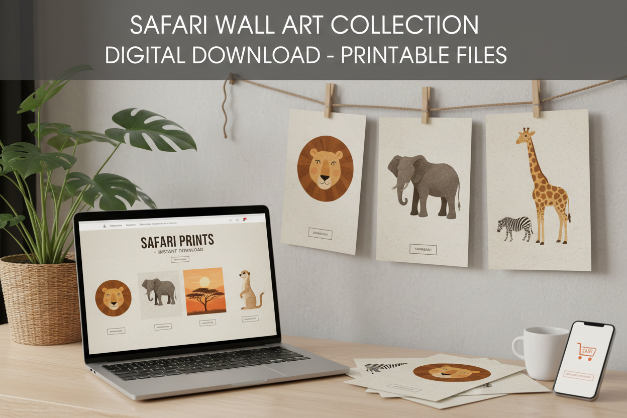 Digital download mockup on screen