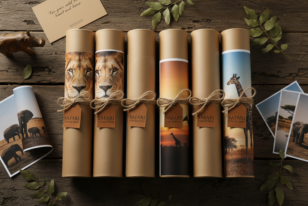 Gift presentation in kraft tubes