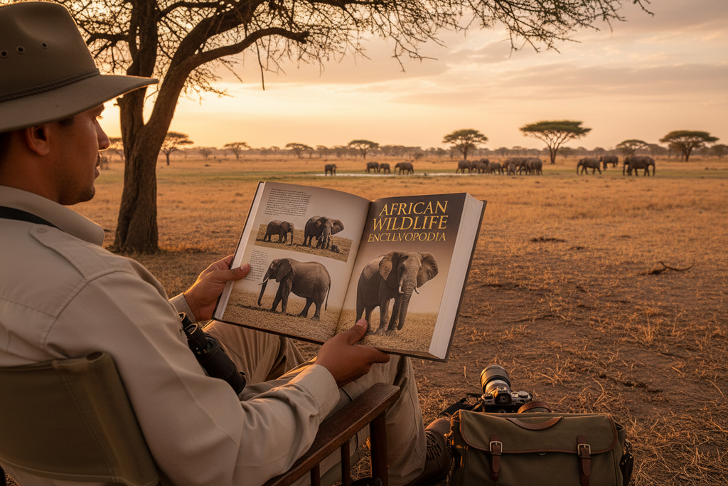 Person reading on safari