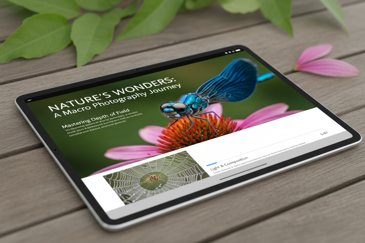 Digital PDF mockup on tablet