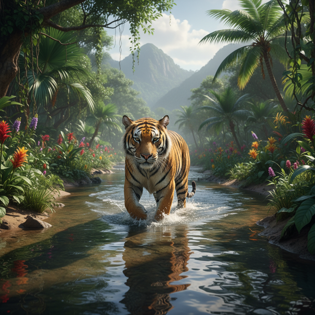 Bengal tiger in river