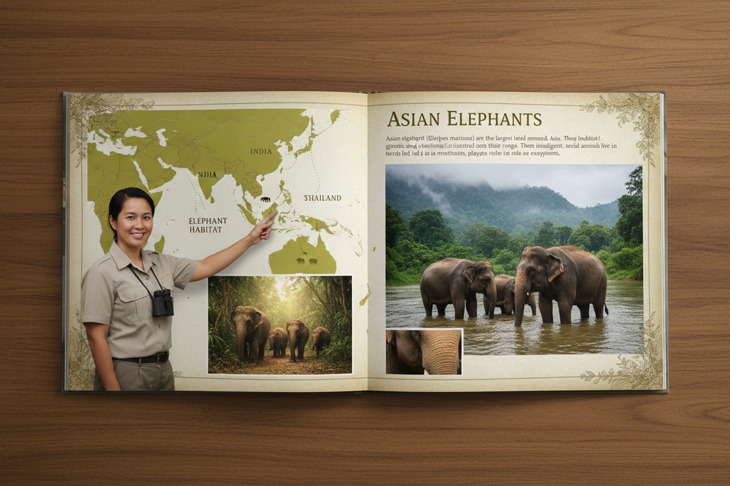 Asian elephants section