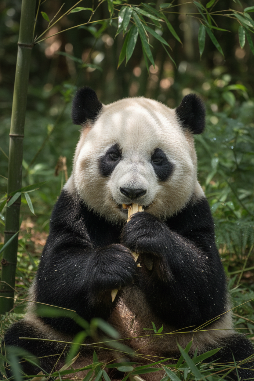 Panda eating bamboo