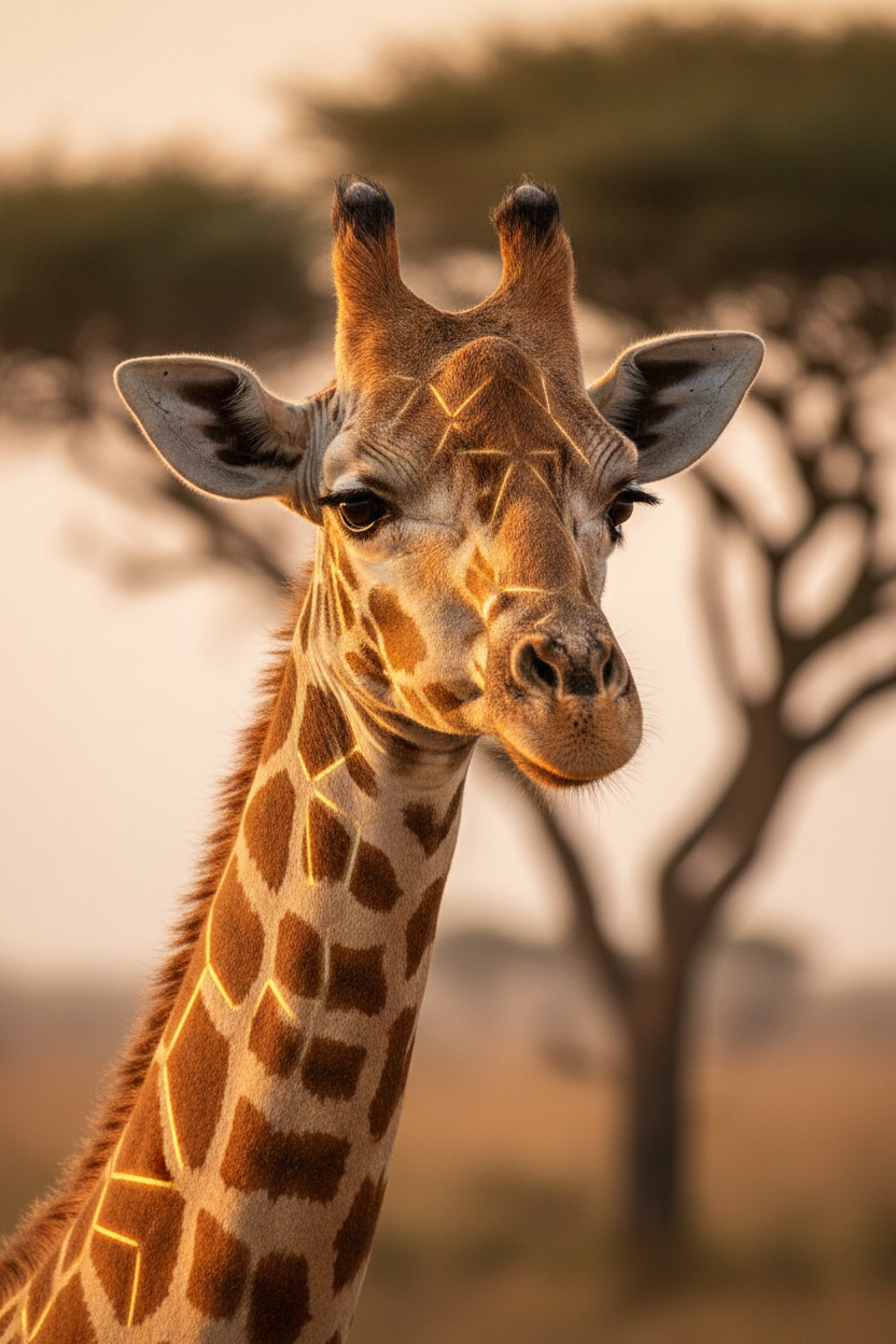 Giraffe close up portrait