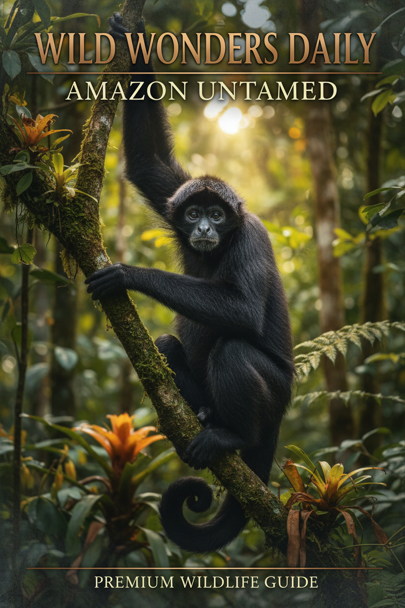 Black spider monkey portrait — Wild Wonders Daily Premium Wildlife Guide