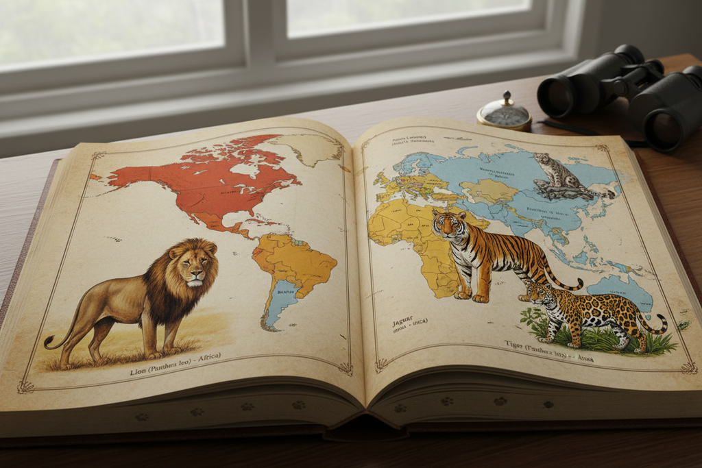 World distribution map of big cats